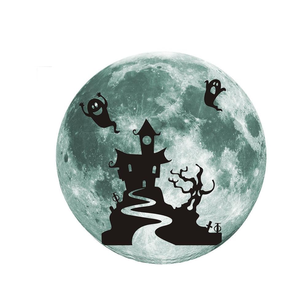 Наклейка на Хэллоуин Замок с привидениями 30 см Салатовый (126311)