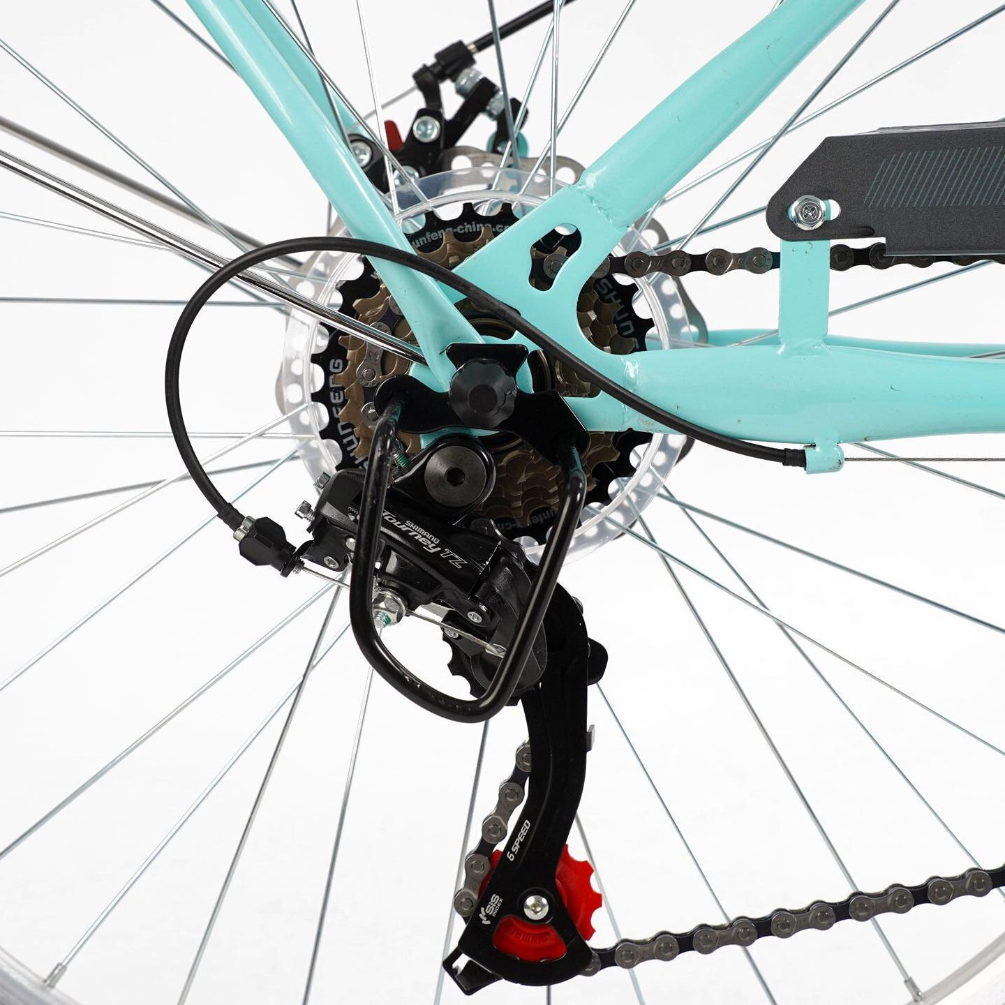 Велосипед міський Corso Polaris з кошиком та багажником рама 16,5"/26" Бірюзовий - фото 6 Велосипед міський Corso Polaris з кошиком та багажником рама 16,5"/26" Бірюзовий - фото 6