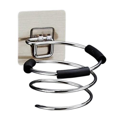 Металевий настінний тримач для фена у ванну кімнату Silver (127389) Металевий настінний тримач для фена у ванну кімнату Silver (127389)