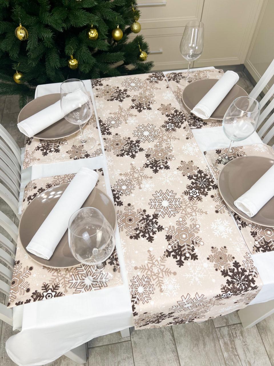 Дорожка водоотталкивающая Танец снежинок 170х30 см Бежевый (847-50) Дорожка водоотталкивающая Танец снежинок 170х30 см Бежевый (847-50)