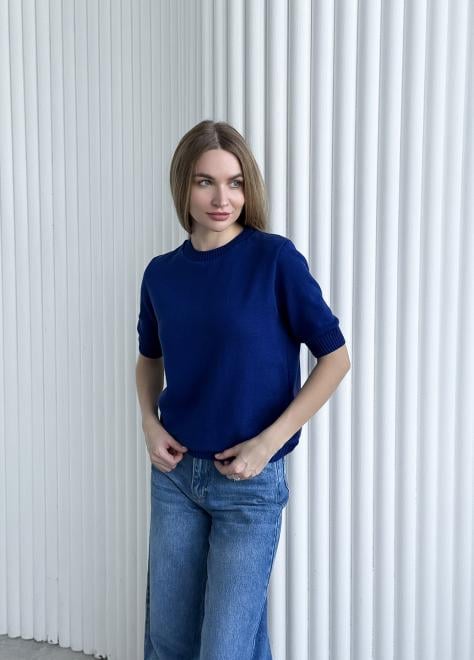 Футболка женская базовая ARTKNIT вязаная L Синий (40597)
