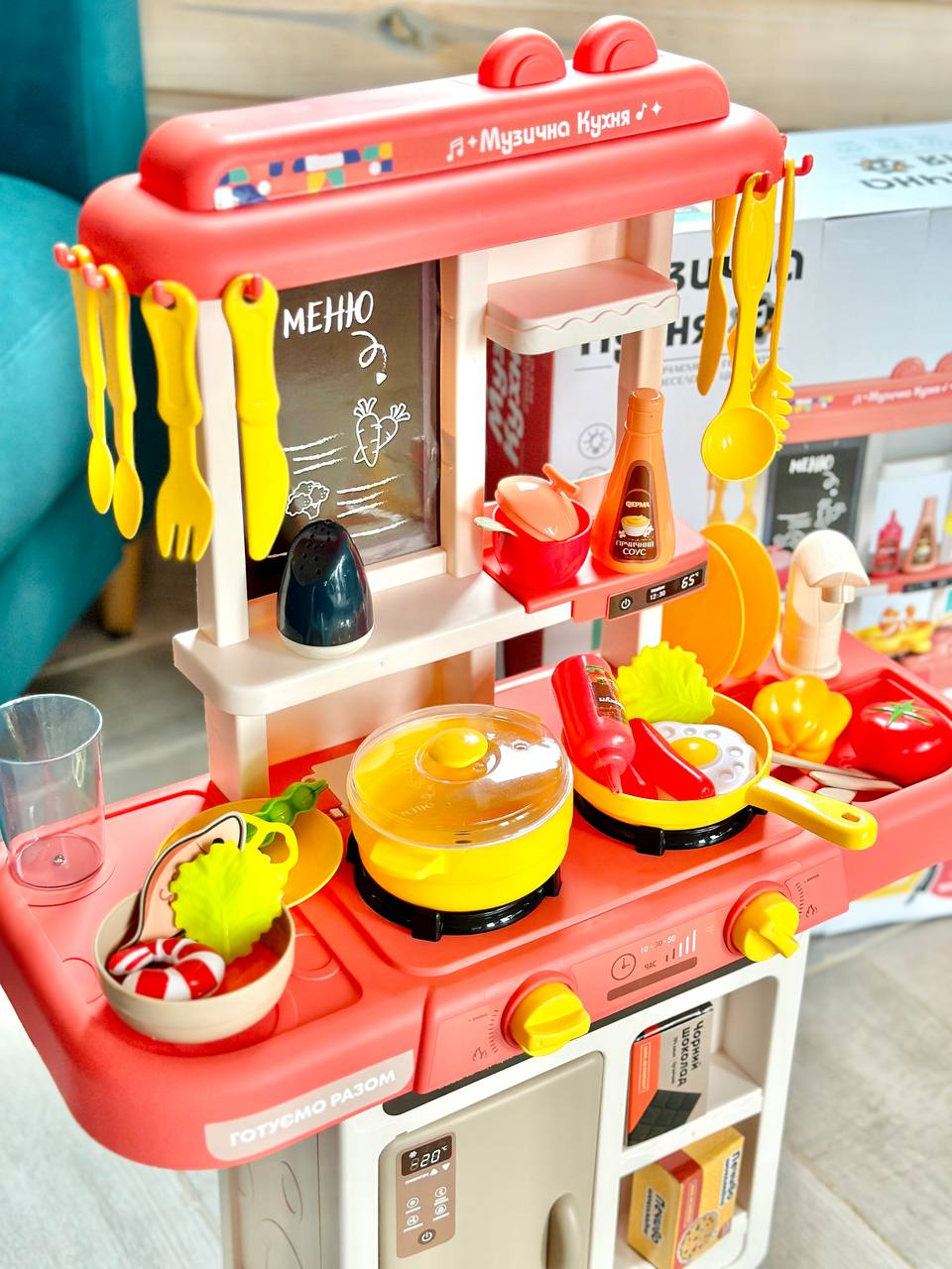 Кухня детская TK Веселые Приключения 68186 с украинской озвучкой/водой/ имитацией закипания 43 пр. (1528392494) - фото 4 Кухня детская TK Веселые Приключения 68186 с украинской озвучкой/водой/ имитацией закипания 43 пр. (1528392494) - фото 4