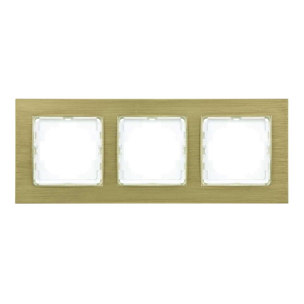 Рамка трехместная Nilson Alegra Золотой алюминий (25AN0093)
