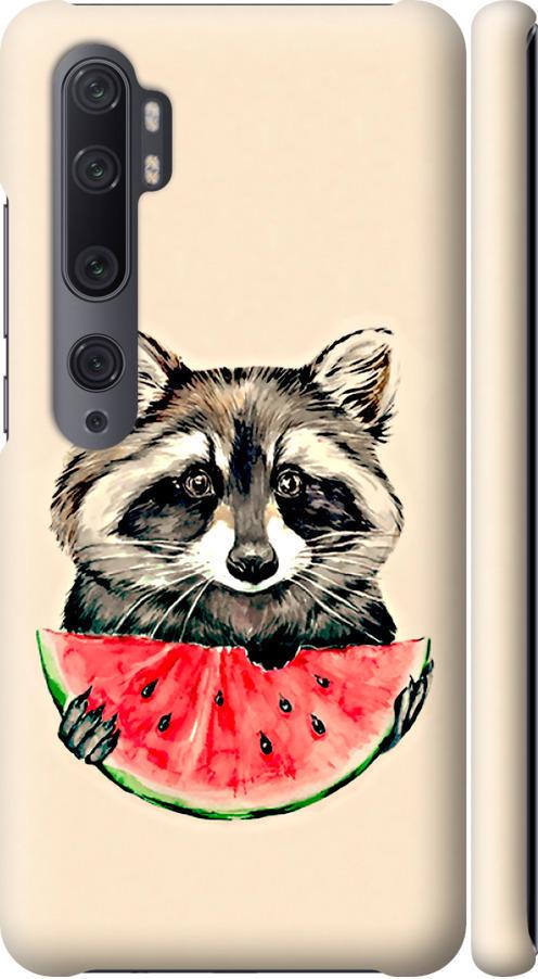 Чехол на Xiaomi Mi Note 10 Енотик с арбузом (4605m-1820-42517)