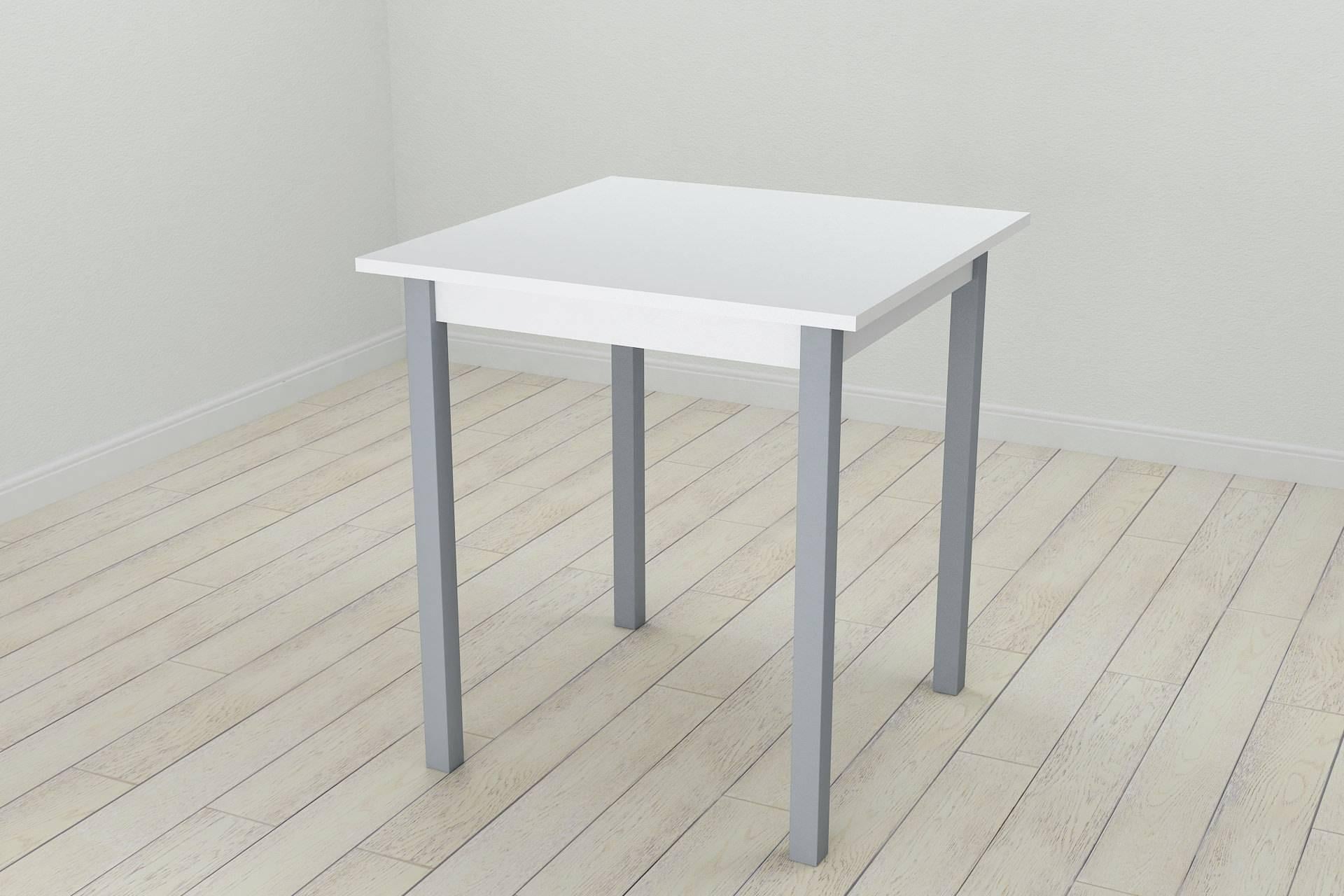 Обеденный стол Ferrum-decor Диего ДСП 16 мм 75x70x70 см Серый/Белый (FRD-106296)
