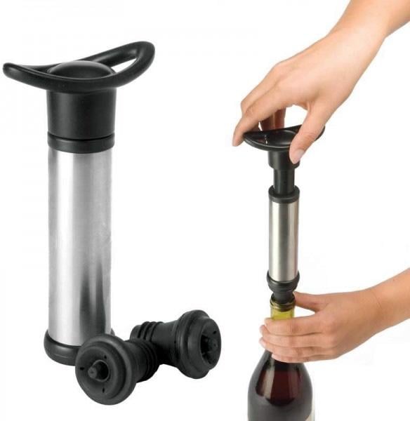 Помпа для вина Vacuum Wine Saver з 2 пробками для закупорювання пляшки (EM-2991) - фото 3