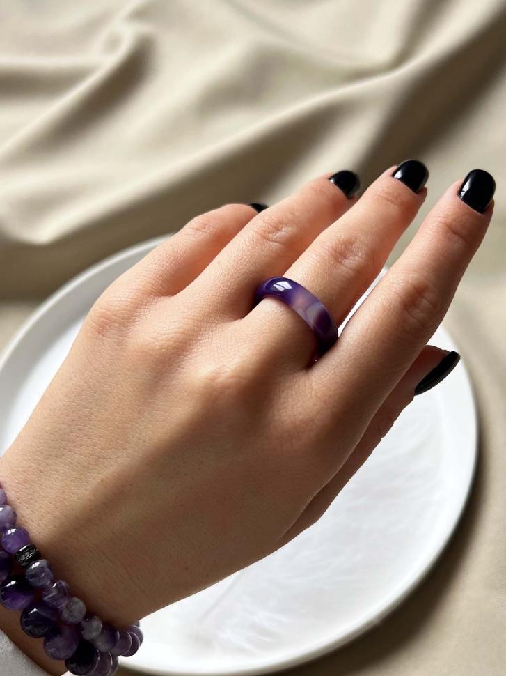 Кільце з агату р. 17 мм Фіолетовий (5228-17) - фото 7 Кільце з агату р. 17 мм Фіолетовий (5228-17) - фото 7