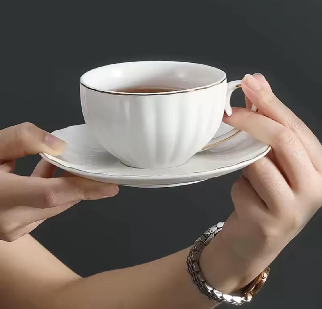 Набор чашек с блюдцами Хрустальная грань 230 мл на 6 персон (90905) - фото 3