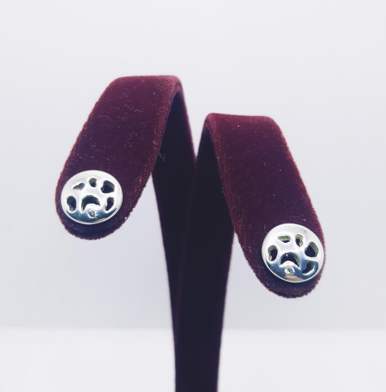 Серьги серебро родий 925° 2,16 г (с9023)