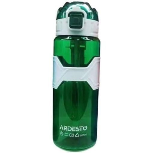 Бутылка для воды Ardesto Fitness пластиковая с трубочкой 800 мл Зеленый (AR2280EG)