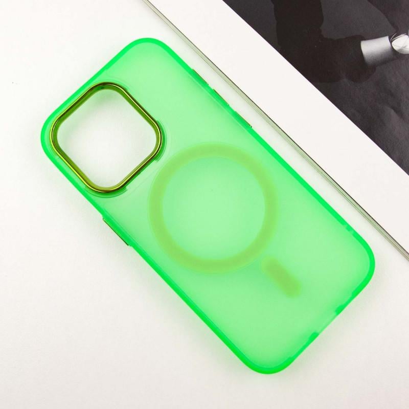 Протиударний Чохол TPU+PC Lily with MagSafe для Apple iPhone 13 Pro Max (6.7") Neon Green - фото 3