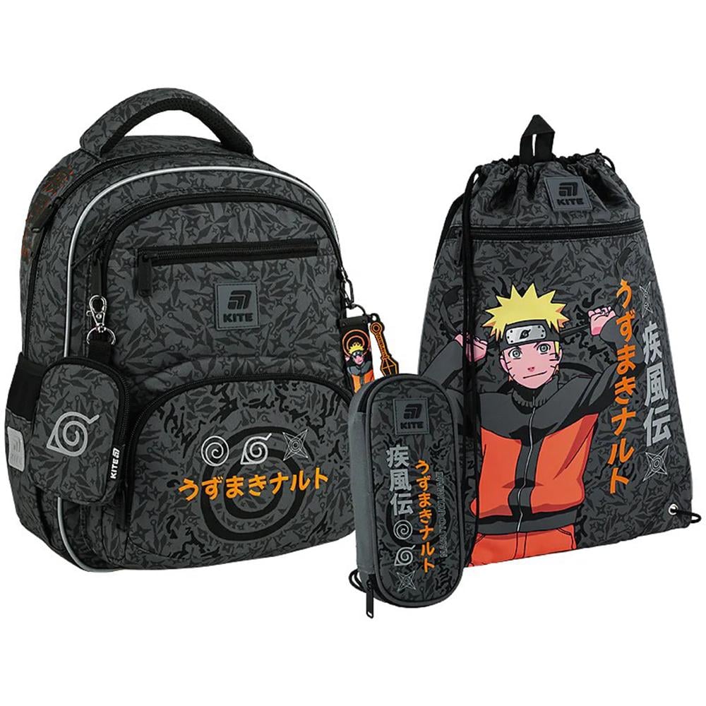 Шкільний набір KITE Education Naruto Shippuden рюкзак/пенал/сумка для взуття (SET_NR25-773M)