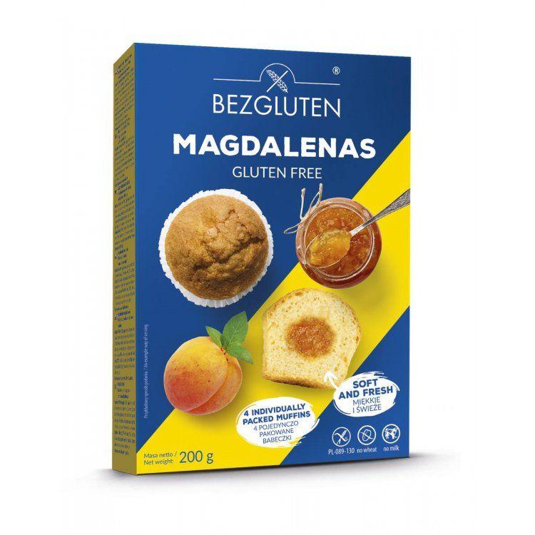 Кексы без глютена с абрикосовой начинкой Bezgluten Магдаленки 200 г