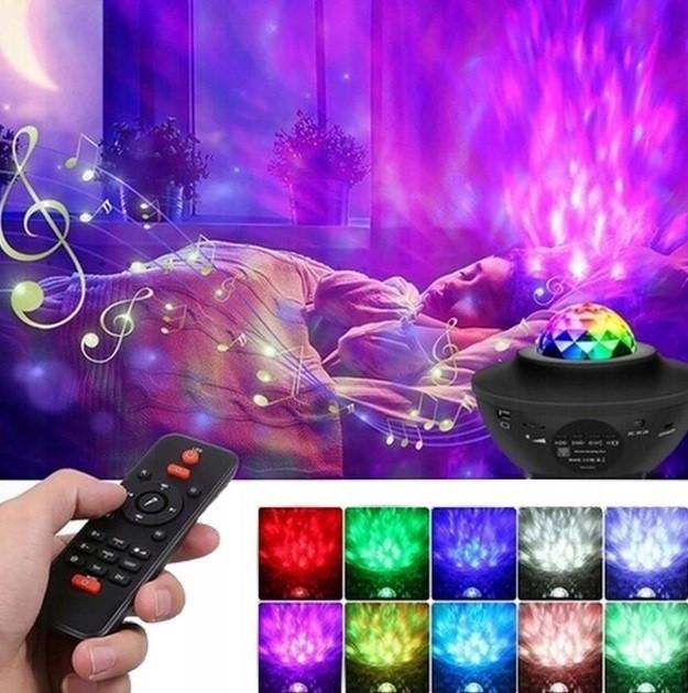 Нічник проектор зоряного неба Rias KK-790 Bluetooth з пультом 6 W Black (3_04539) - фото 4 Нічник проектор зоряного неба Rias KK-790 Bluetooth з пультом 6 W Black (3_04539) - фото 4