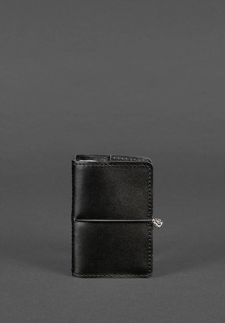 Кард-кейс кожаный 7.0 Угольно-черный (A-026189)