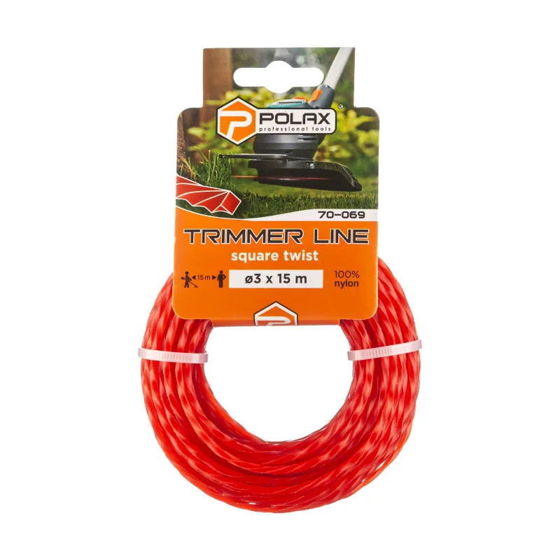 Жилка для триммера Polax "Крученый квадрат" 3 мм 15 м (70-069)