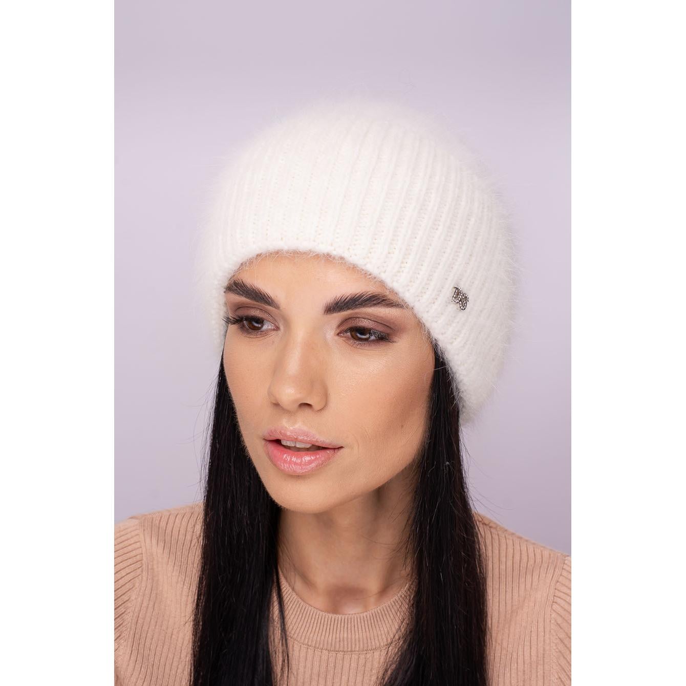 Шапка женская одинарная ангоровая Leks Буковина one size Молочный