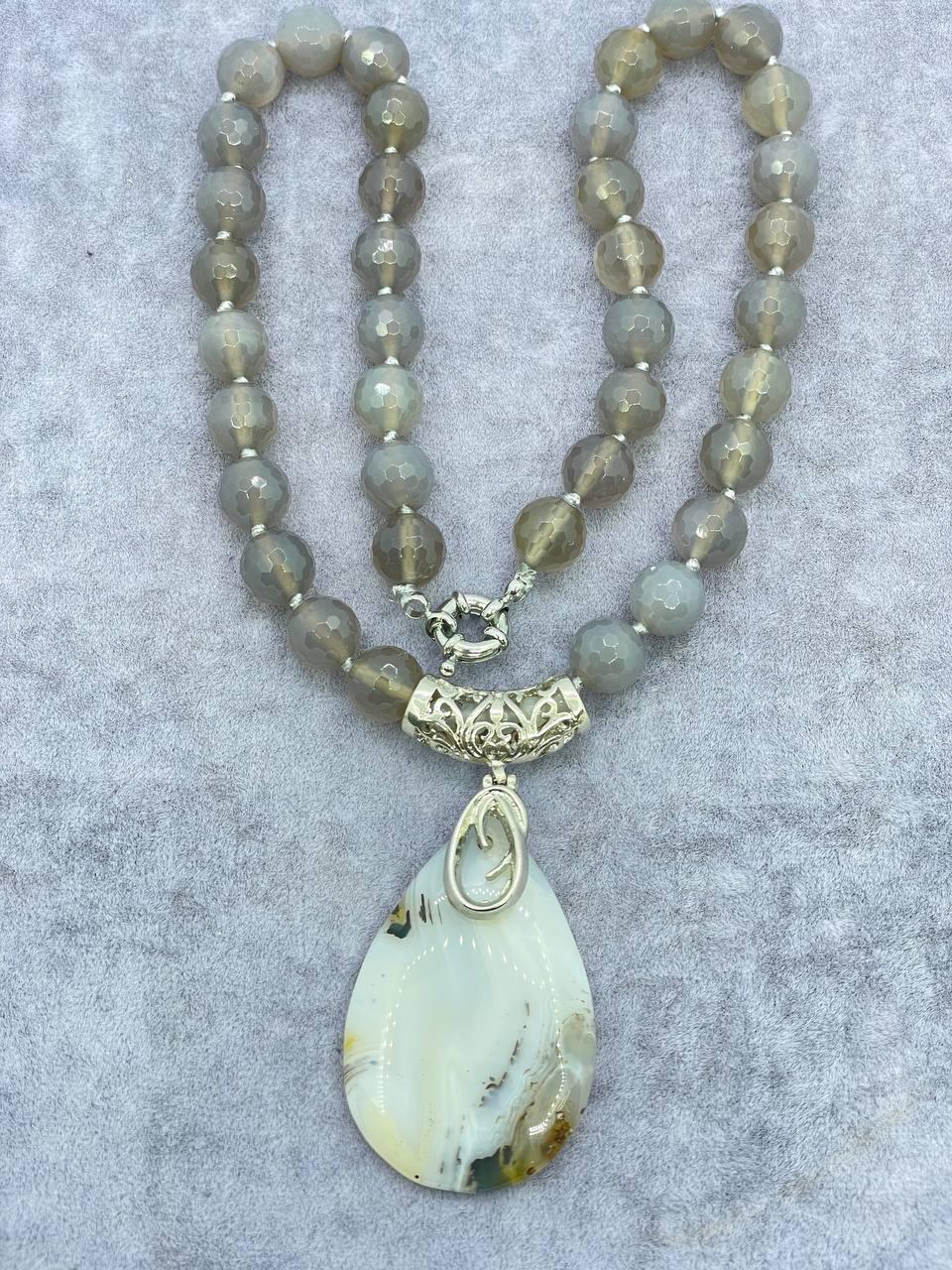 Бусы агат 45 см (9874)