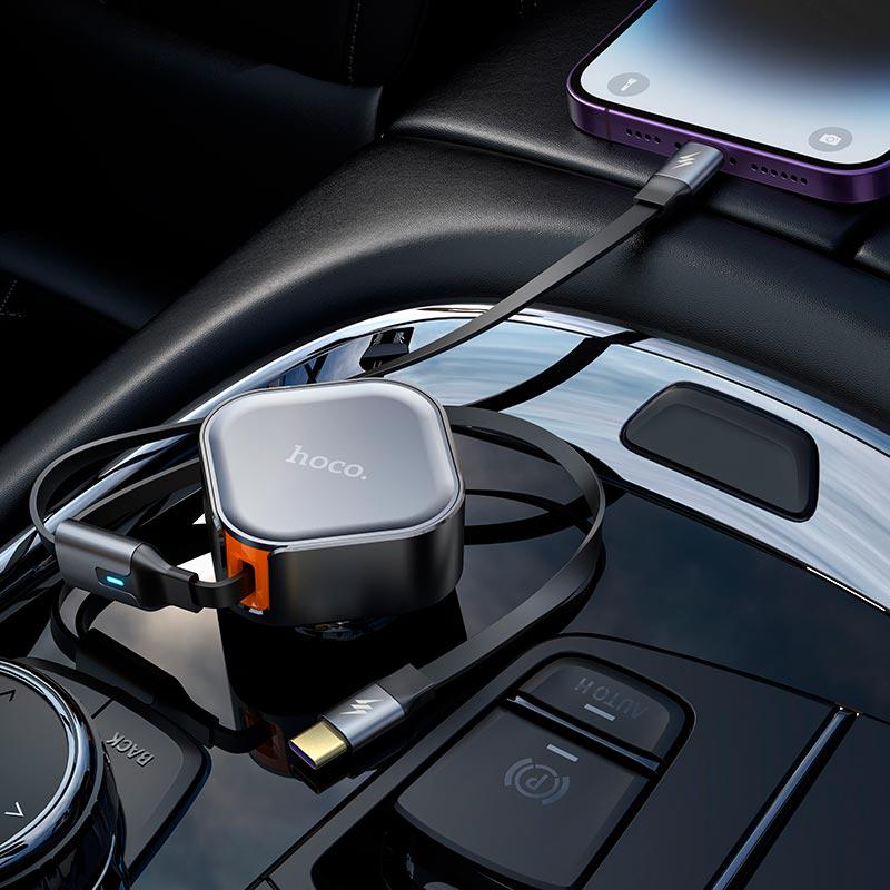 Адаптер автомобильный Hoco NZ13 Type-C/Lightning 30W Черный - фото 6 Адаптер автомобильный Hoco NZ13 Type-C/Lightning 30W Черный - фото 6