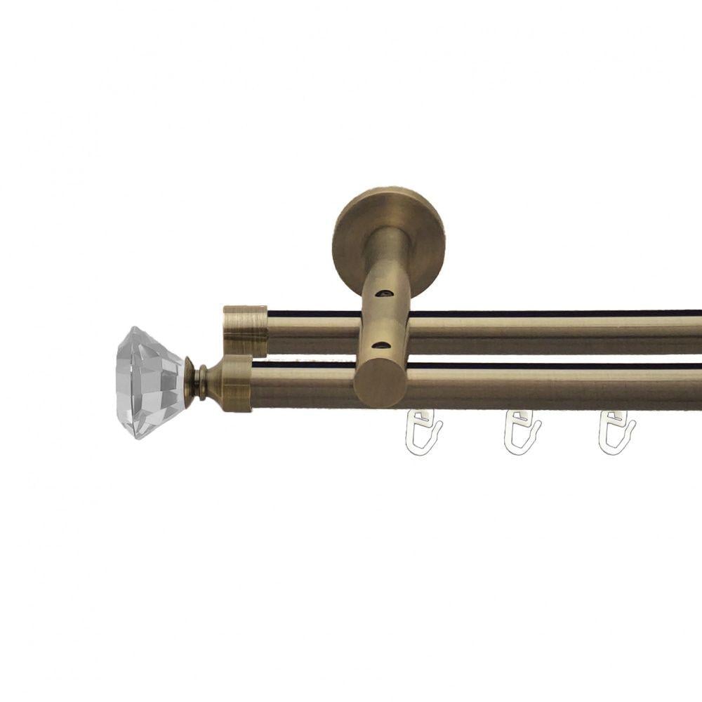 Карниз металлический Orvit Спектралия двухрядная реверсивная/профильная труба Антик 19/19 мм 300 см (7219408)