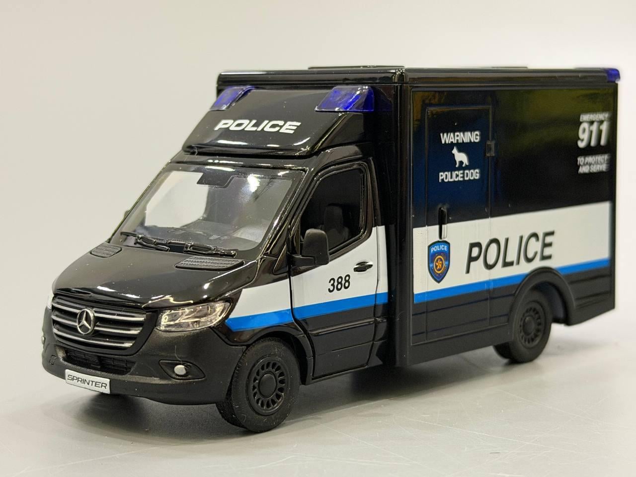 Игрушечная машинка Полиции Kinsmart Mercedes-Benz Sprinter UPS инерционная 1:48 12см Черный (KT5477W)
