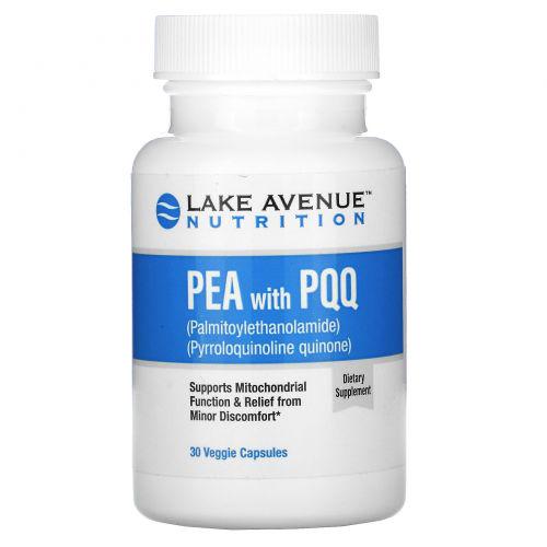 Пальмитоилэтаноламид с пиролохинолинхиноном Lake Avenue Nutrition PEA 600 mg with PQQ 20 mg 30 Veggie Capsules