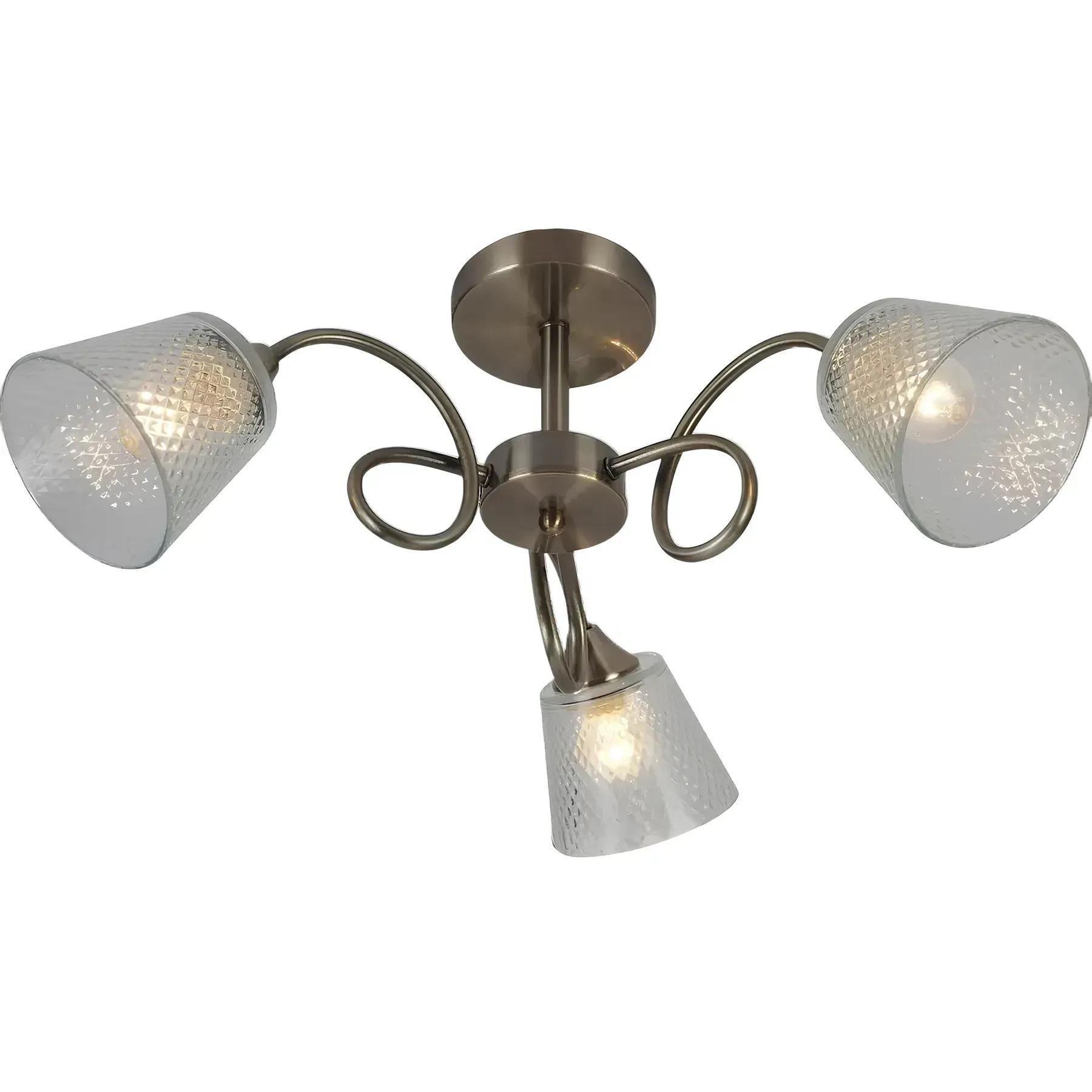 Люстра стельова Valeso V XA1423/3 на три рельєфні плафони під лампу Е27 IP20 Бронзовий (00000140759)