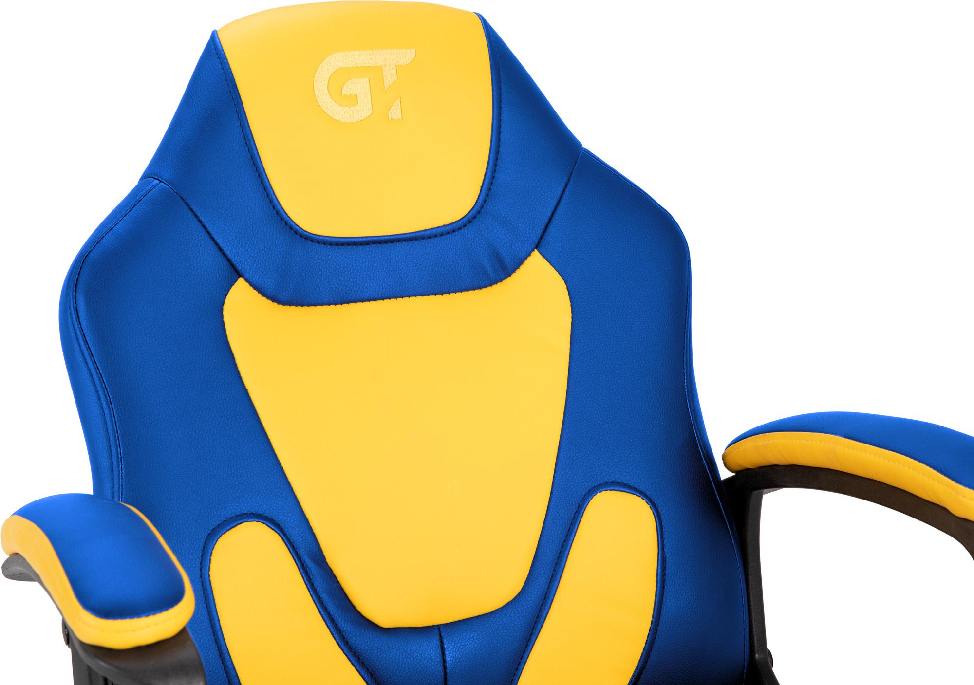 Кресло геймерское GT Racer X-1414 Blue/Yellow (Kids) - фото 5