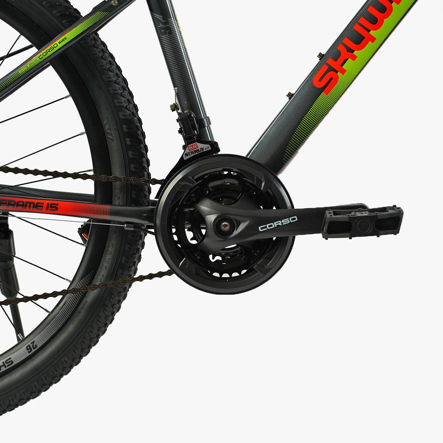 Велосипед гірський Corso Skywalker 26"/15" Чорно-салатовий (702444839) - фото 6 Велосипед гірський Corso Skywalker 26"/15" Чорно-салатовий (702444839) - фото 6