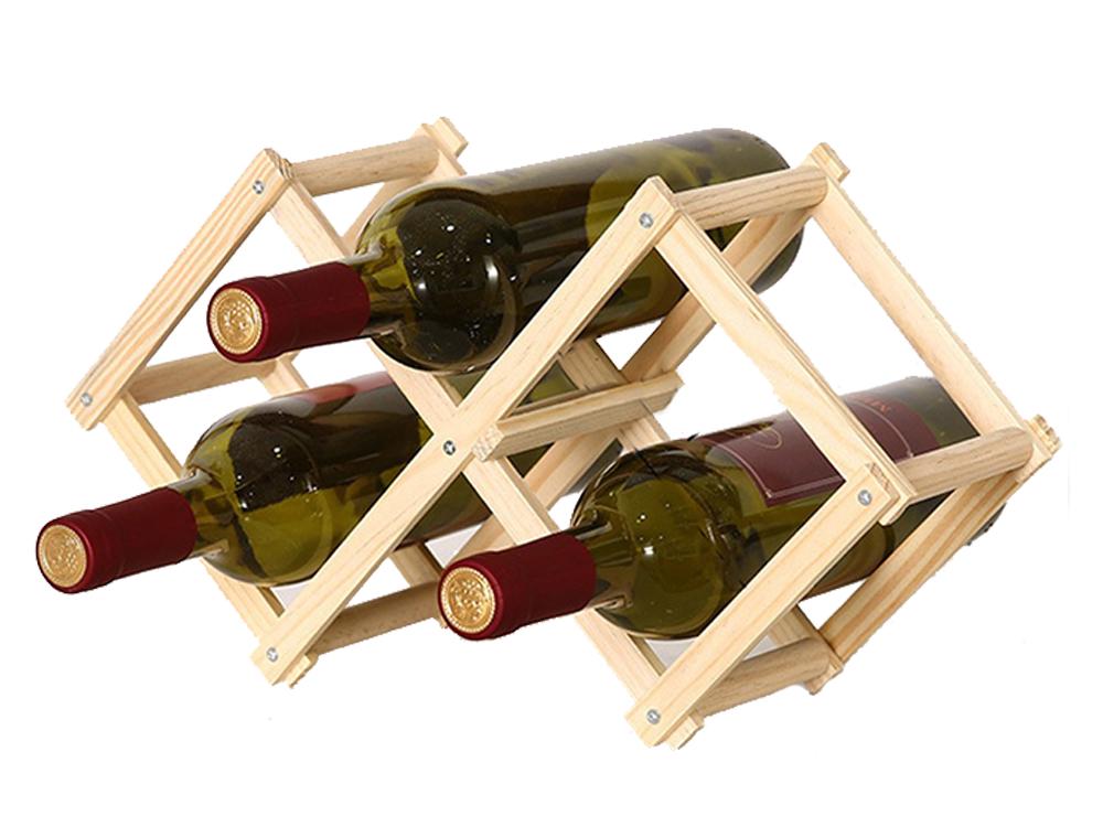Винный стеллаж для бутылок вина из натурального дерева складной (1009-139-00)