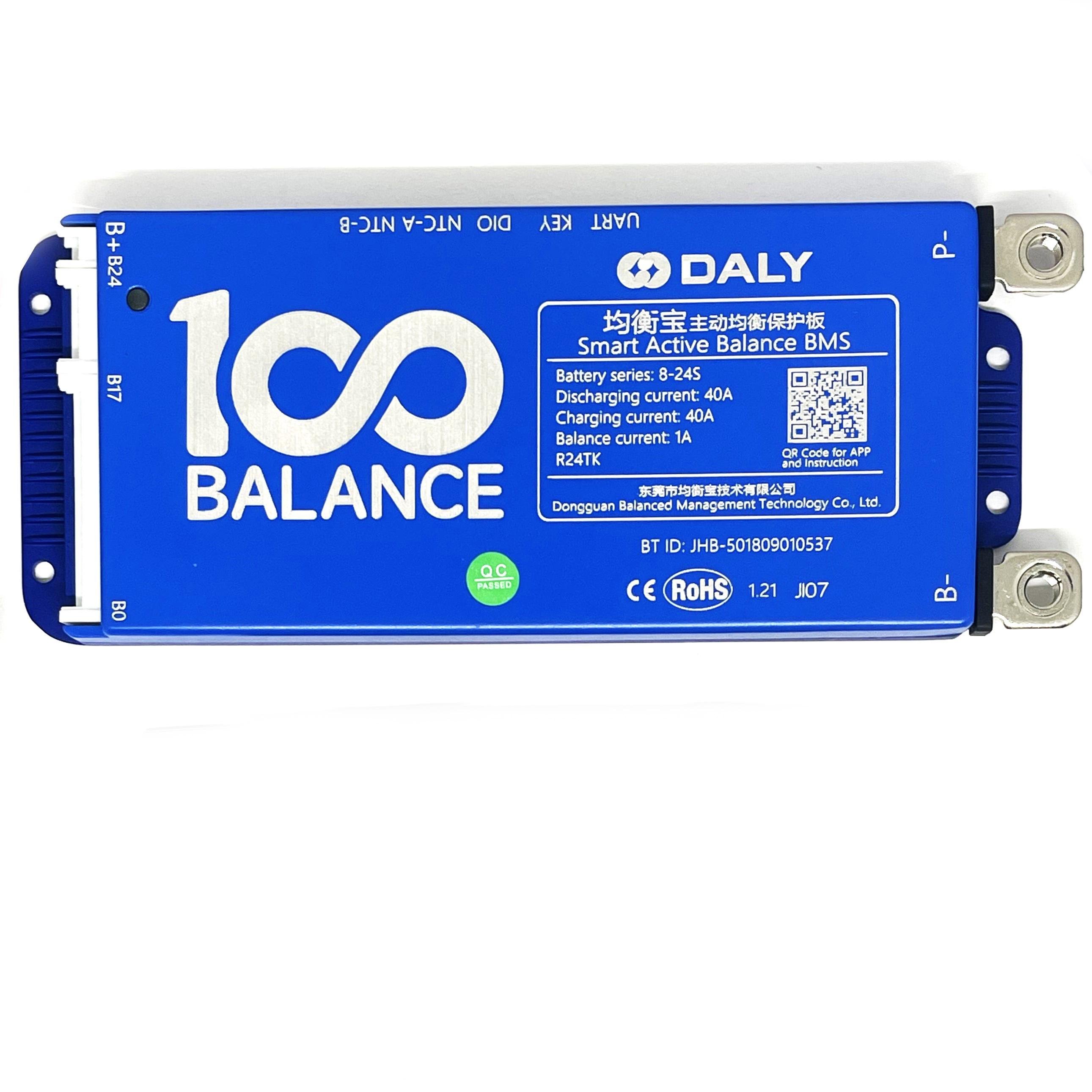 Плата Smart BMS DALY 8-24S 40A without CAN+1А active balancе+BT