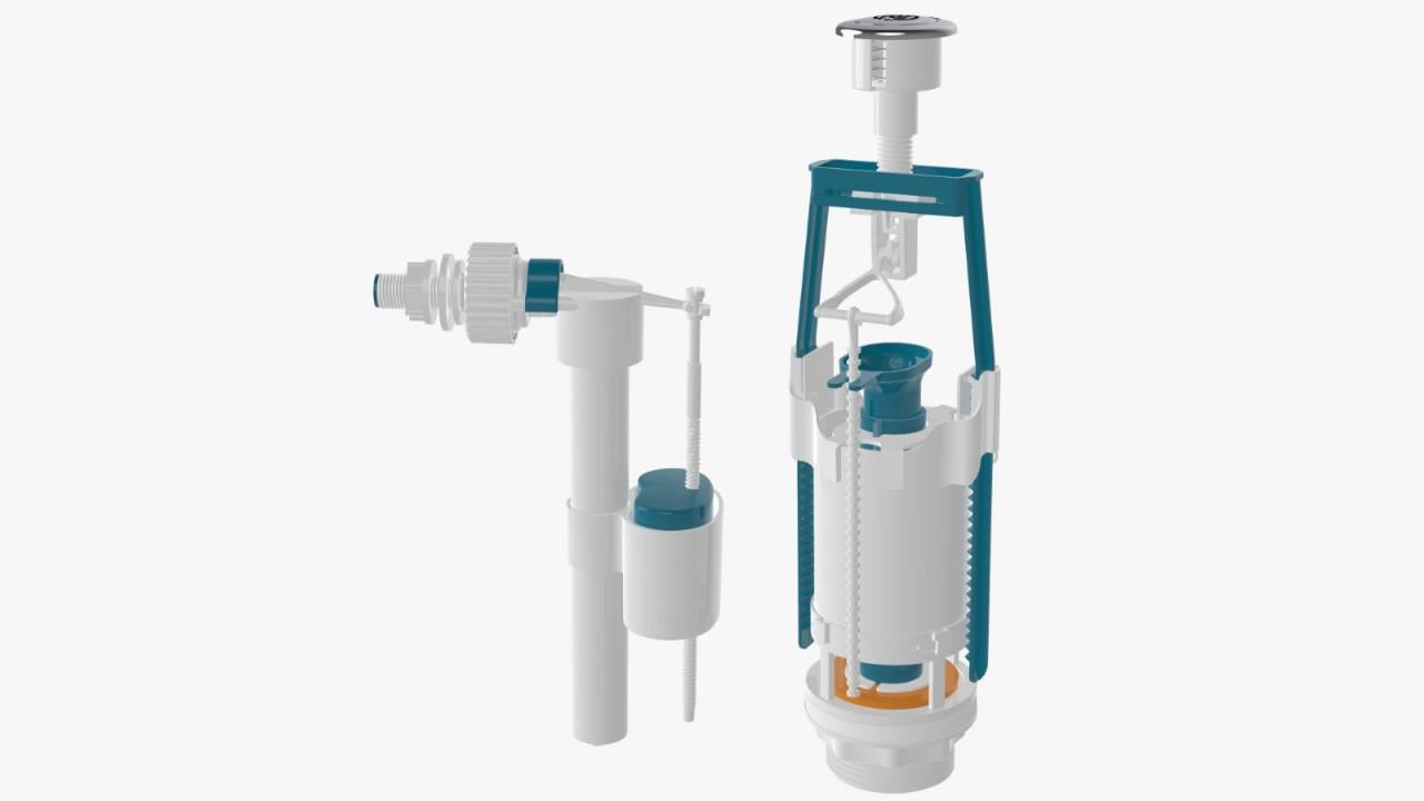 ᐉ Арматура для смывного бачка Nova универсальная с клапаном нижней подачи воды (4163N) • Купить в Киеве, Украине • Лучшая цена в Эпицентр