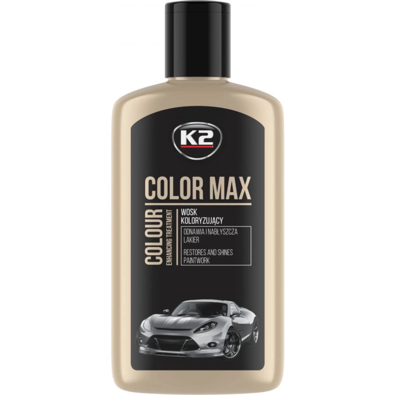 Поліроль восковий для кузова K2 Color Max пляшка 250 мл Чорний (K020CAN) Поліроль восковий для кузова K2 Color Max пляшка 250 мл Чорний (K020CAN)