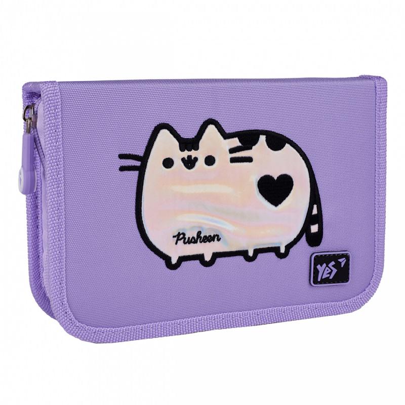 Пенал шкільний твердий YES HP-04 Pusheen Shiny одинарний з двома клапанами (533628)