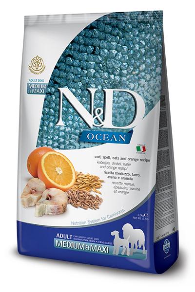 Корм сухой для собак Farmina Dog Low Grain Ocean Cod&Orange Medium&Maxi 12 кг (24389991)