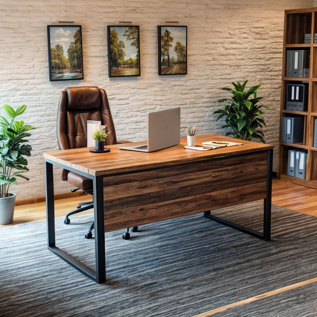 Стіл керівника Tobi Sho LOFT Volcano СКВ/1 прямий стільниця 36 мм 1800х800х765 Фаєрвуд - фото 3