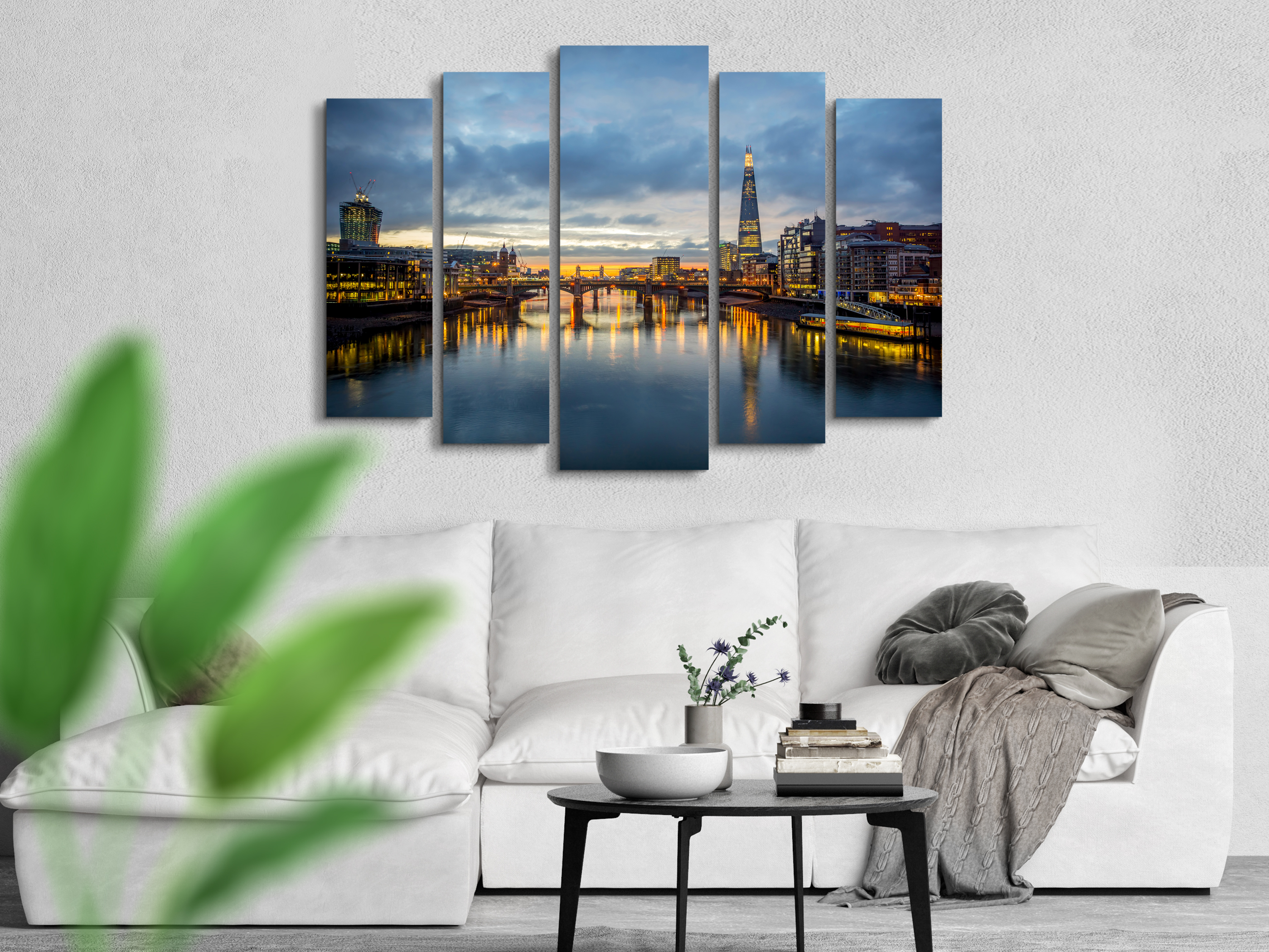 Картина модульна Місто Схід сонця 80х118 см (Art-281_5) - фото 2 Картина модульна Місто Схід сонця 80х118 см (Art-281_5) - фото 2