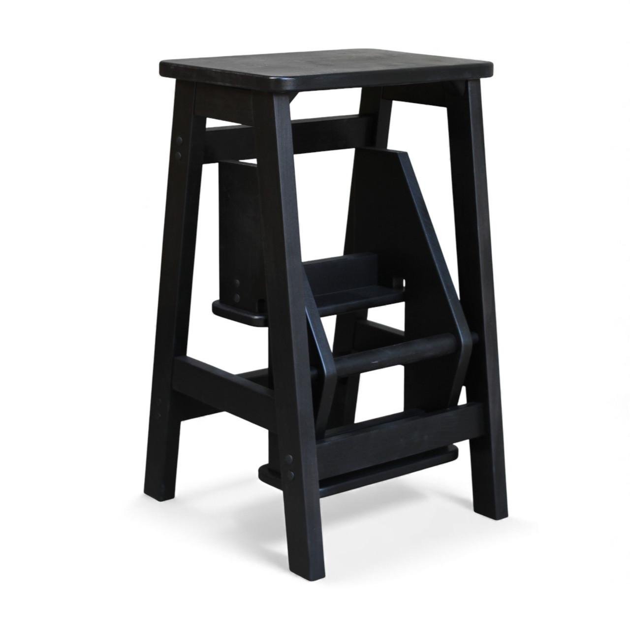 Табурет-лестница деревянный Студія Дерева Вільха Ретро бытовой 3 ступеньки Черный (31002873) - фото 3 Табурет-лестница деревянный Студія Дерева Вільха Ретро бытовой 3 ступеньки Черный (31002873) - фото 3