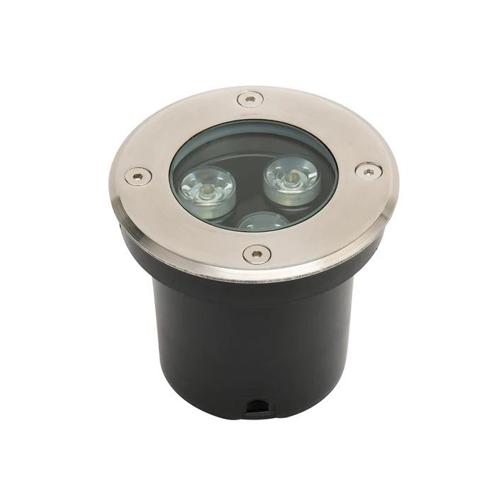 Тротуарний світильник круглий HOROZ ELECTRIC AZUR-3 LED 3W 300 Lm 85-265V IP67 d 80 мм Хром матовий (079-029-0003-010)