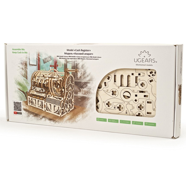 3D пазл механический UGEARS «Кассовый аппарат» - фото 10 3D пазл механический UGEARS «Кассовый аппарат» - фото 10