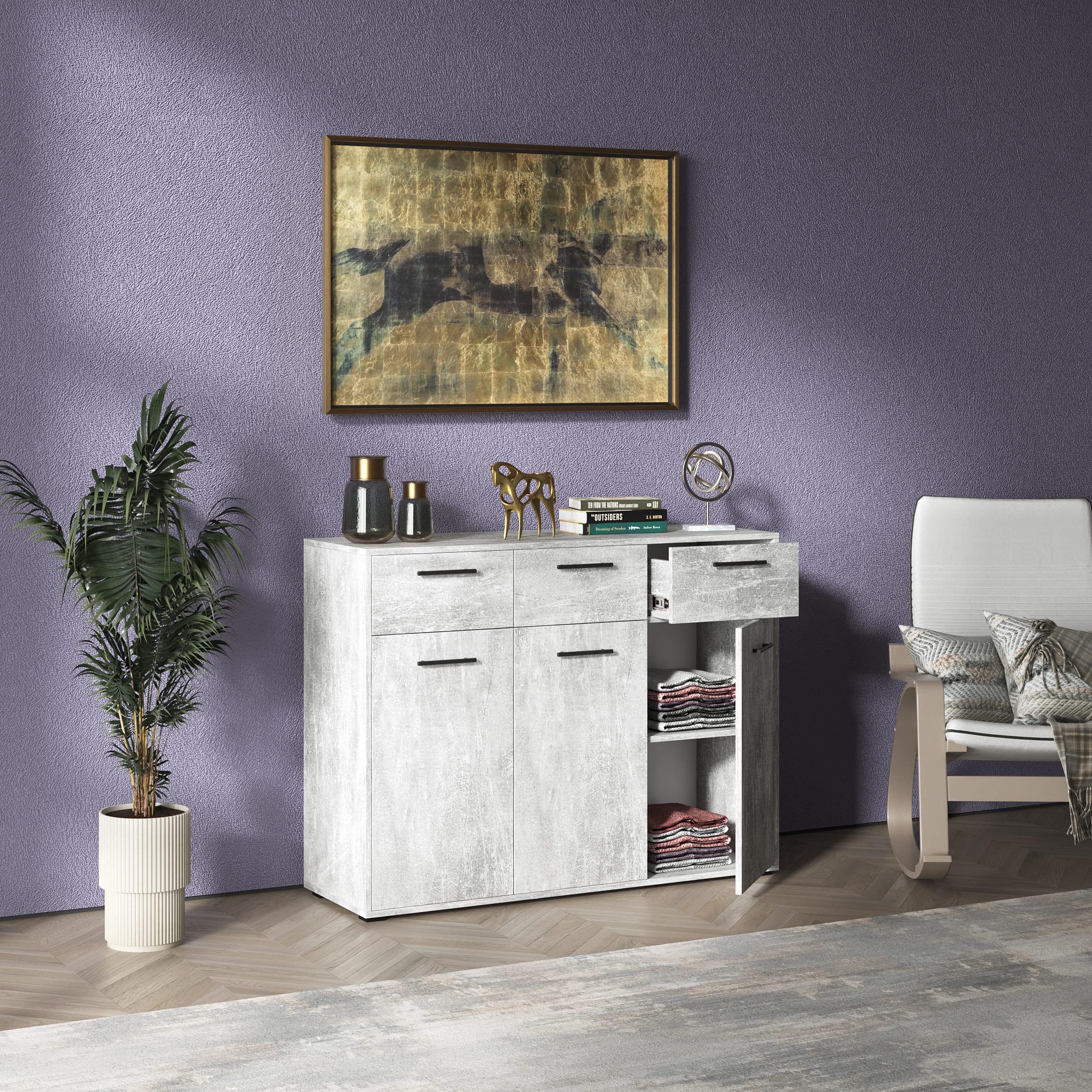 Комод №7 с ящиками и дверкой Бетон (380271) - фото 1 Комод №7 с ящиками и дверкой Бетон (380271) - фото 1