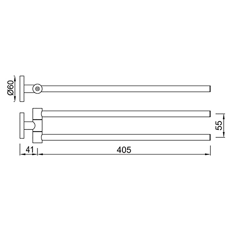 Держатель для полотенца Jaquar Continental двойной, поворотный (ACN-CHR-1115S) - фото 2