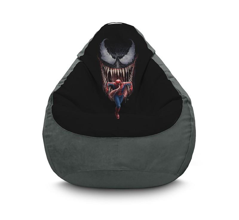Кресло мешок iPuff Venom Spider-man Флок XXXL 100х135 см Серый Кресло мешок iPuff Venom Spider-man Флок XXXL 100х135 см Серый