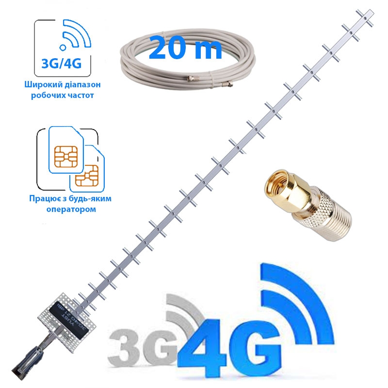 Комплект 3G/4G інтернет антена стріла/кабель 20 м/перехідник SMA/F (tf4411) - фото 2 Комплект 3G/4G інтернет антена стріла/кабель 20 м/перехідник SMA/F (tf4411) - фото 2