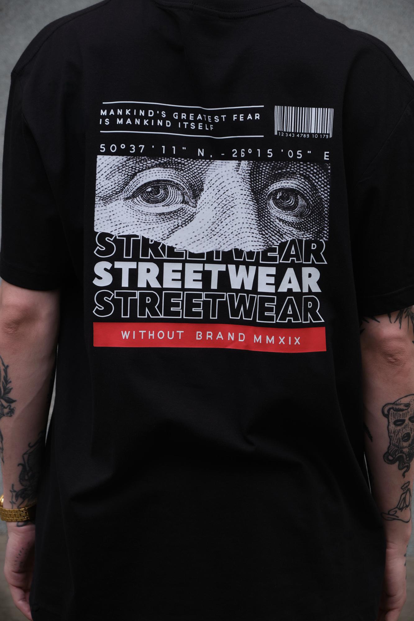 Футболка чоловіча Without Streetwear з принтом оверсайз S/M Black (S8049274) - фото 4 Футболка чоловіча Without Streetwear з принтом оверсайз S/M Black (S8049274) - фото 4