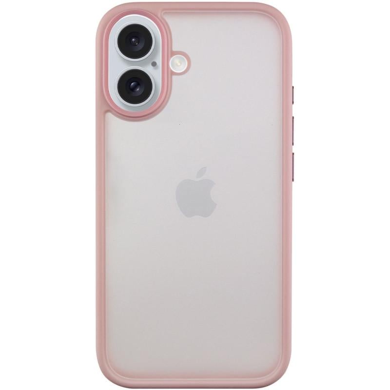 Противоударный TPU+PC чехол Metal Buttons для Apple iPhone 16 (6.1") Pink