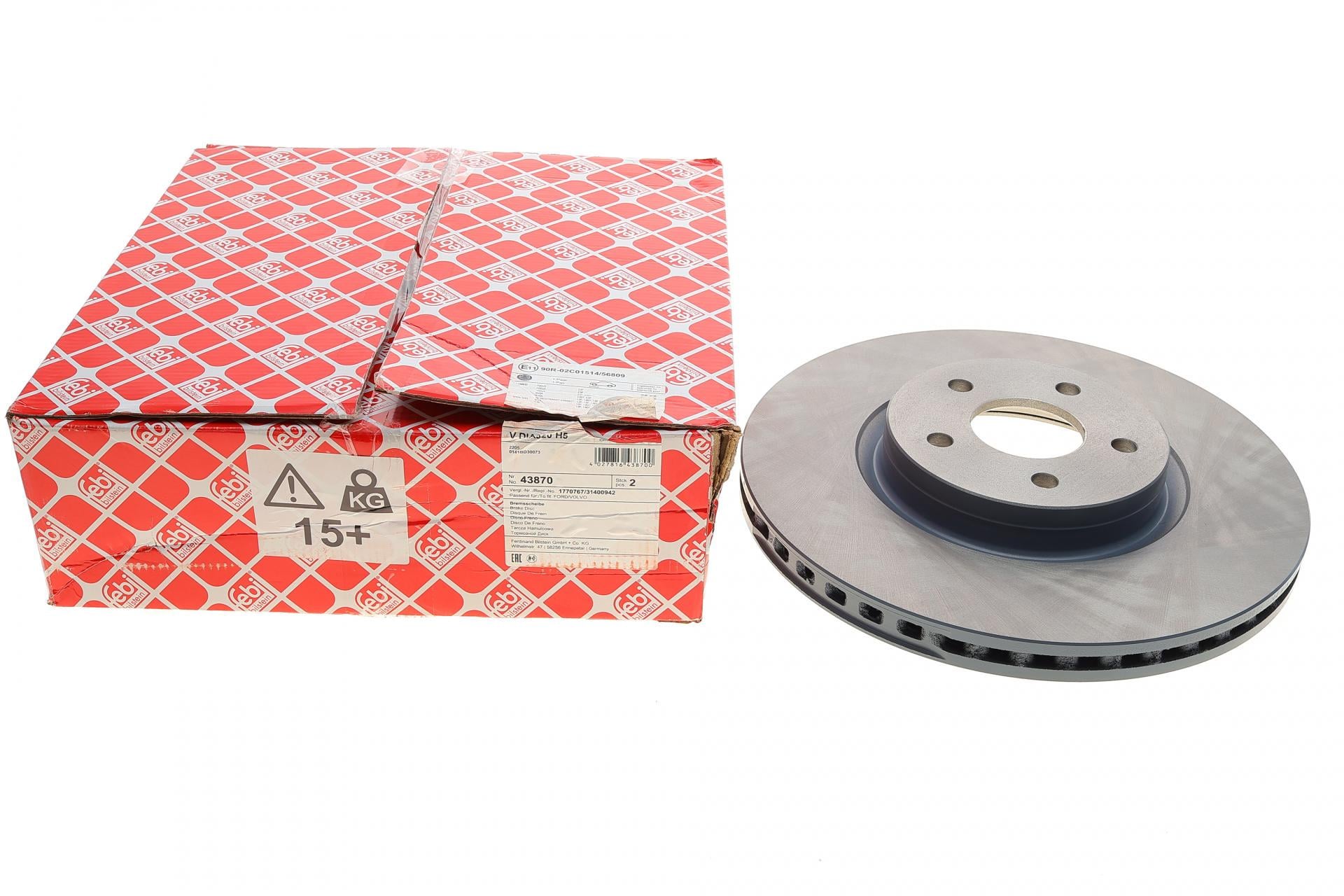 Тормозной диск передний FEBI BILSTEIN для Ford Focus/Kuga II 07-/Connect 13- с покрытием вентилируемый 320x25 мм (43870)