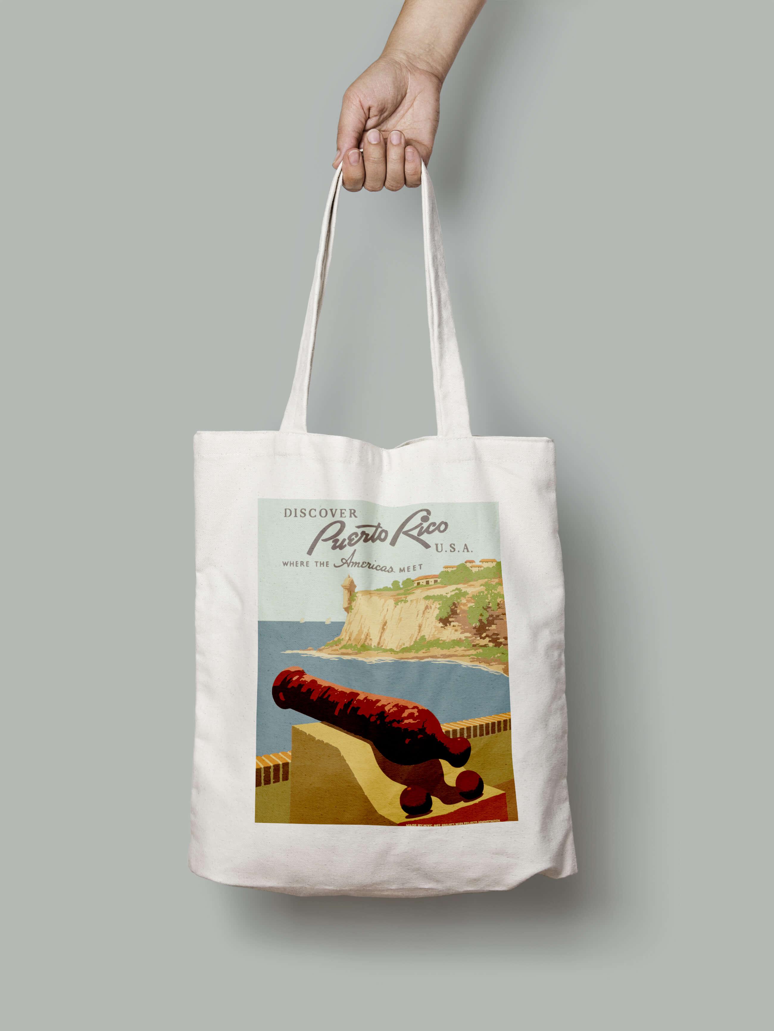 Эко-сумка Узнайте где встречаются страны Америки шопер (puerto_rico_Bag)