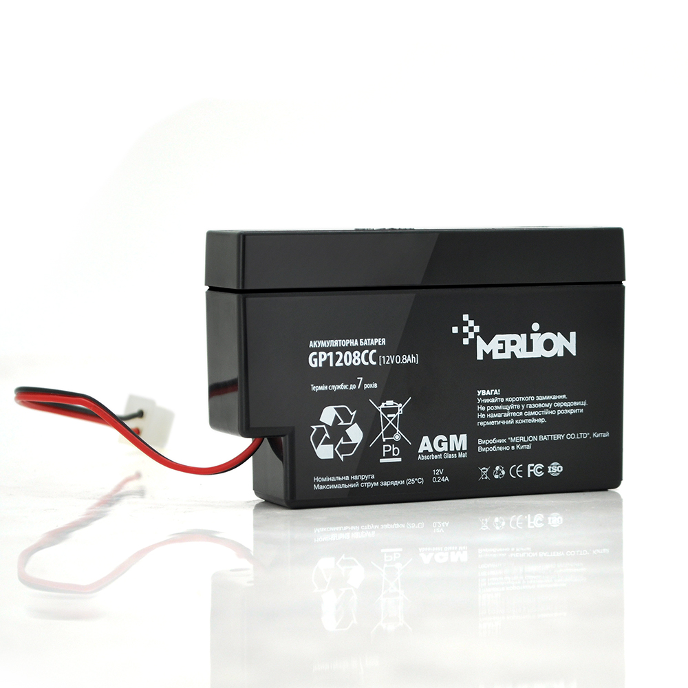 Аккумулятор Merlion AGM GP1208СС 12V 0,8 Ah 95х23х60 для ИБП (11696)