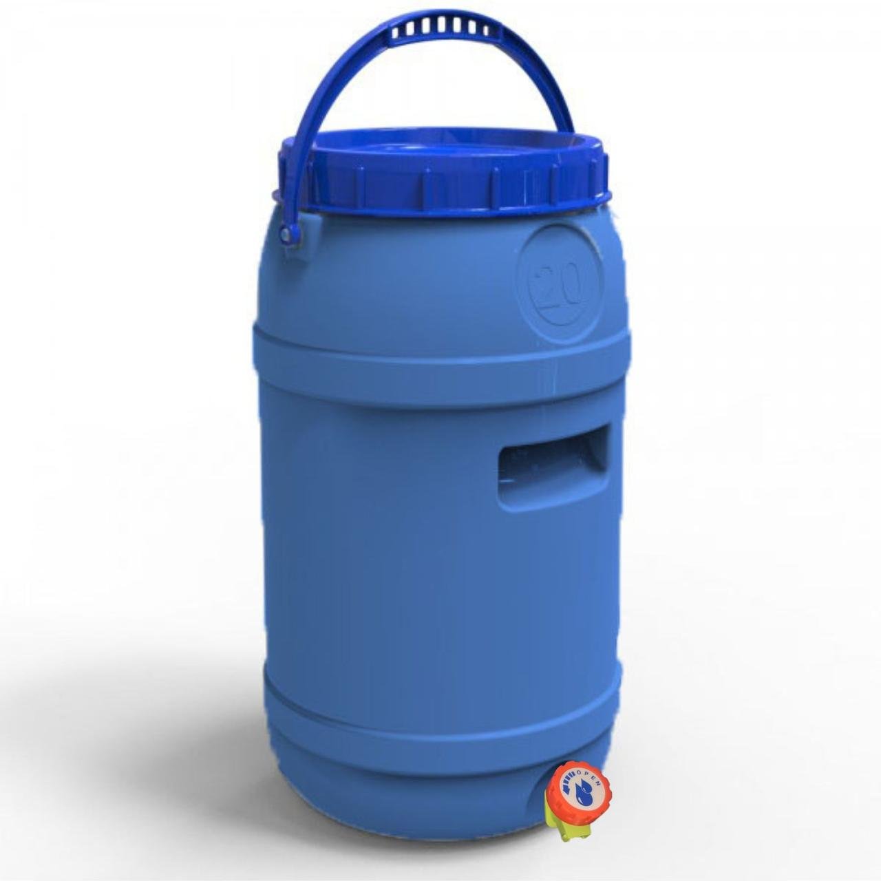 Бидон двухслойный Litolan пищевой с вентильным краном и дужкой защита от УФ 20 л (43255)